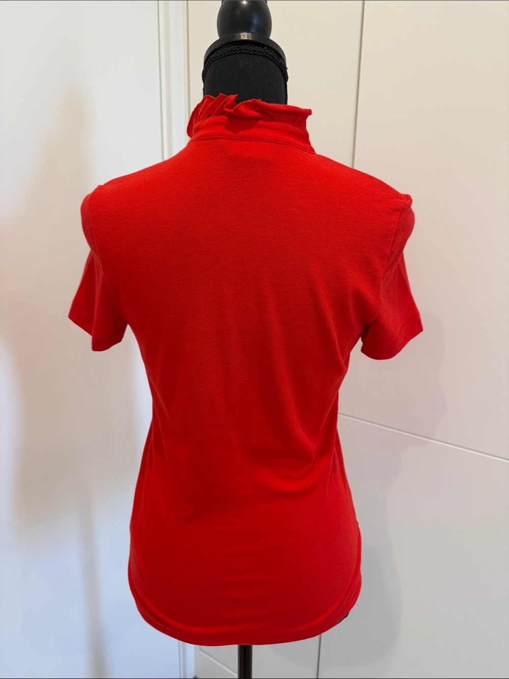 Red Ruffle-Trim Short Sleeve Top - Picture 3 of 7